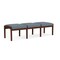 Lesro Lenox Wood 3 Seat Bench Wood Frame, Walnut, RF Serene Upholstery LW3001 - alternate 2